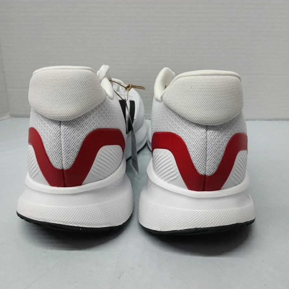 Adidas Runfalcon 5 White Black Scarlet Red Running Shoes IE8818‎ Men's Size 12